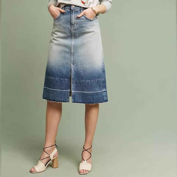 Current/Elliott The Slit Midi Denim Skirt 28 EUC - Picture 2 of 11